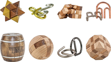 True Genius Wood and Metal Brainteaser Puzzles