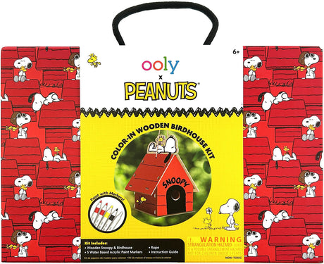 OOLY x PEANUTS: Color-In' Wooden Bird House Kit