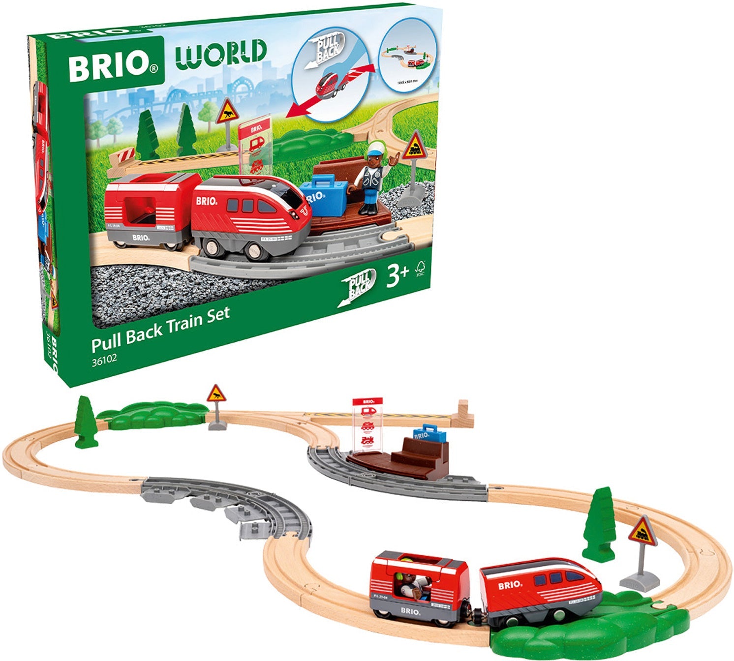 BRIO World Pull Back Train Set – Pufferbellies Toys & Books