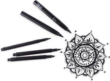 The Ink Works 5 Black Markers Assorted Sizes
