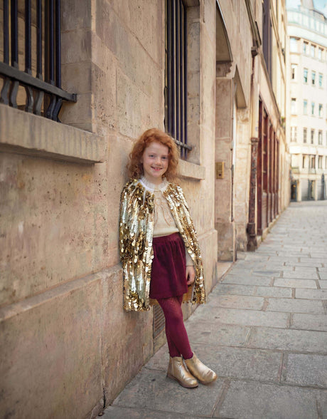 The 5th Avenue Paillette Gold Cape, Size 4/6