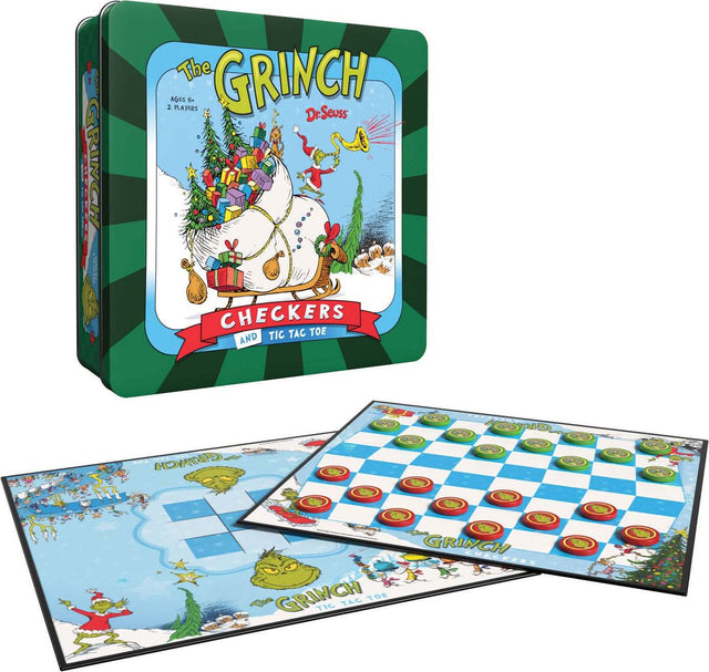 The Grinch Checkers and Tic Tac Toe Tin
