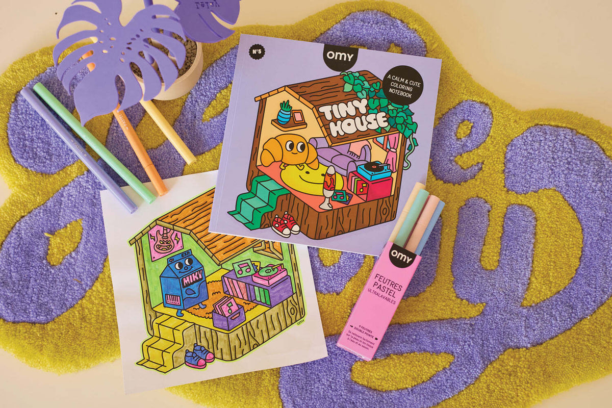 Cozy Art Tiny House Coloring Notebook