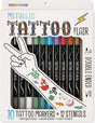 Metallic Tattoo Flair 10 Tattoo Markers + 12 Stencils
