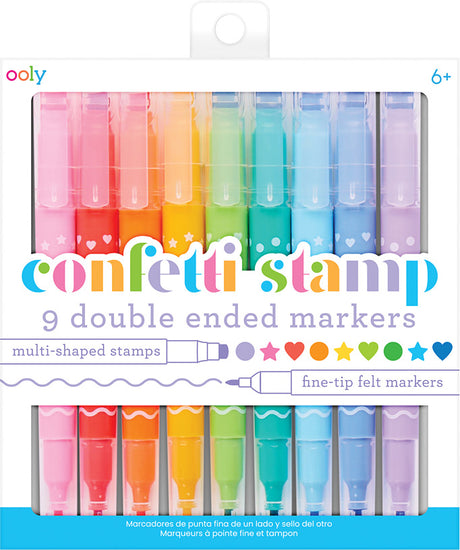 Confetti Stamp Double-Ended Markers - Set of 9 Ooly (International Arrivals)