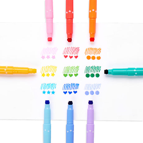 Confetti Stamp Double-Ended Markers - Set of 9 Ooly (International Arrivals)