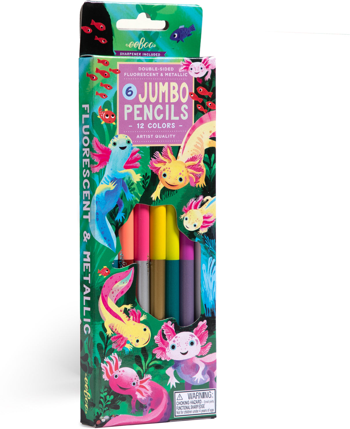 Axolotl 6 Jumbo Pencils Double-Sided