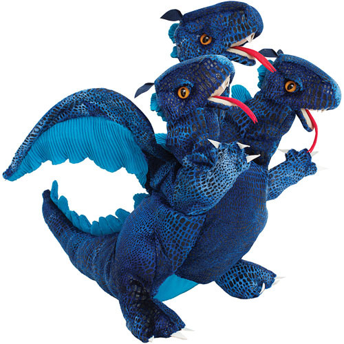 Folkmanis Blue Three-Headed Dragon Puppet