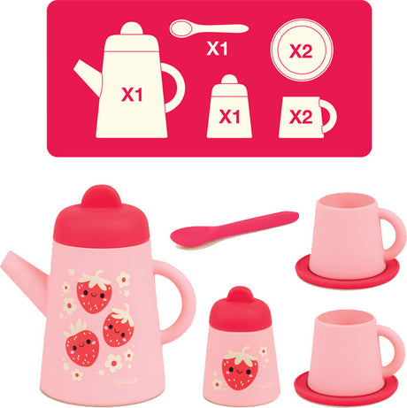 Silicone Tea Set - Strawberry Patch