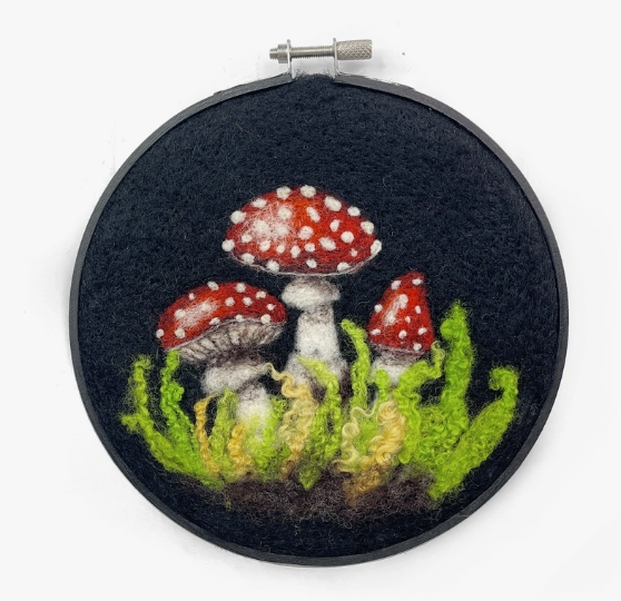 Toadstools in a Hoop Needle Felting Craft Kit