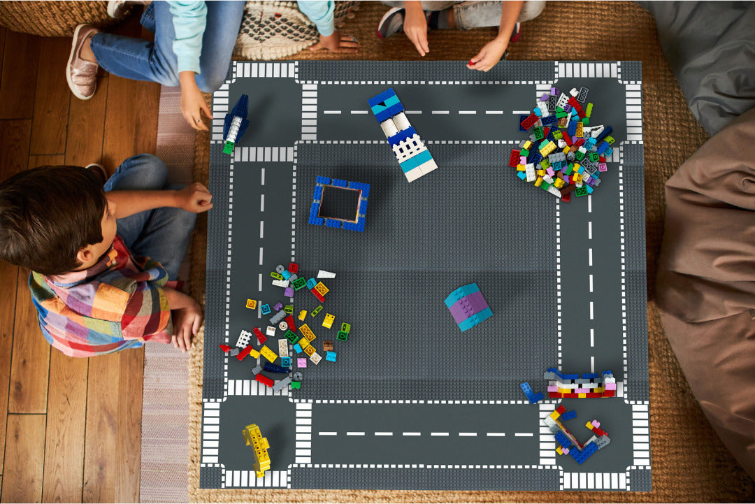 4PK Gray City Streets Baseplates