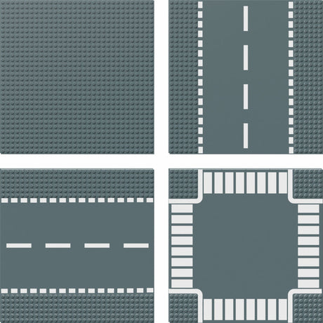4PK Gray City Streets Baseplates