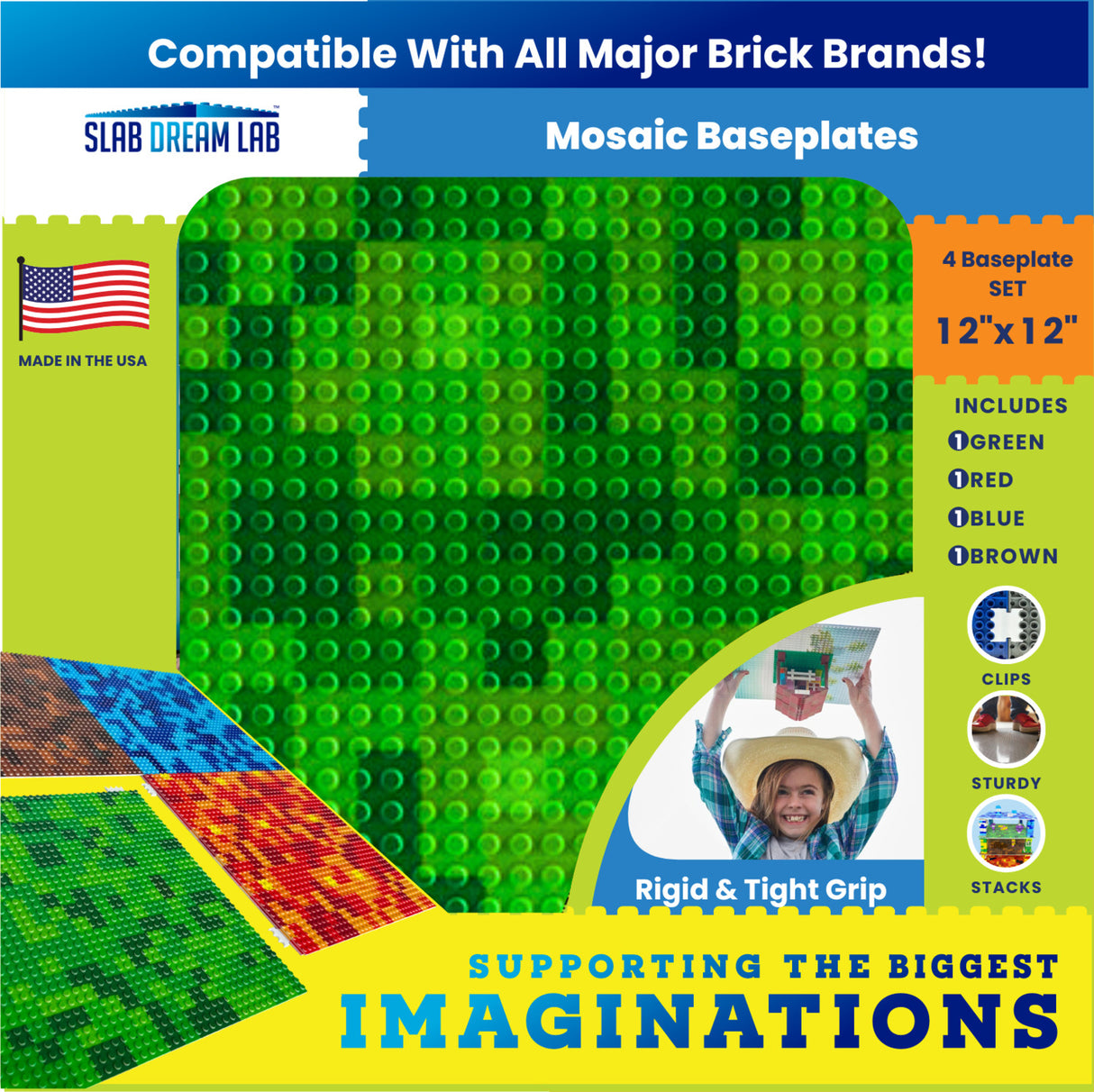 Slab Dream Lab 4pk Mosaic Solids Baseplate