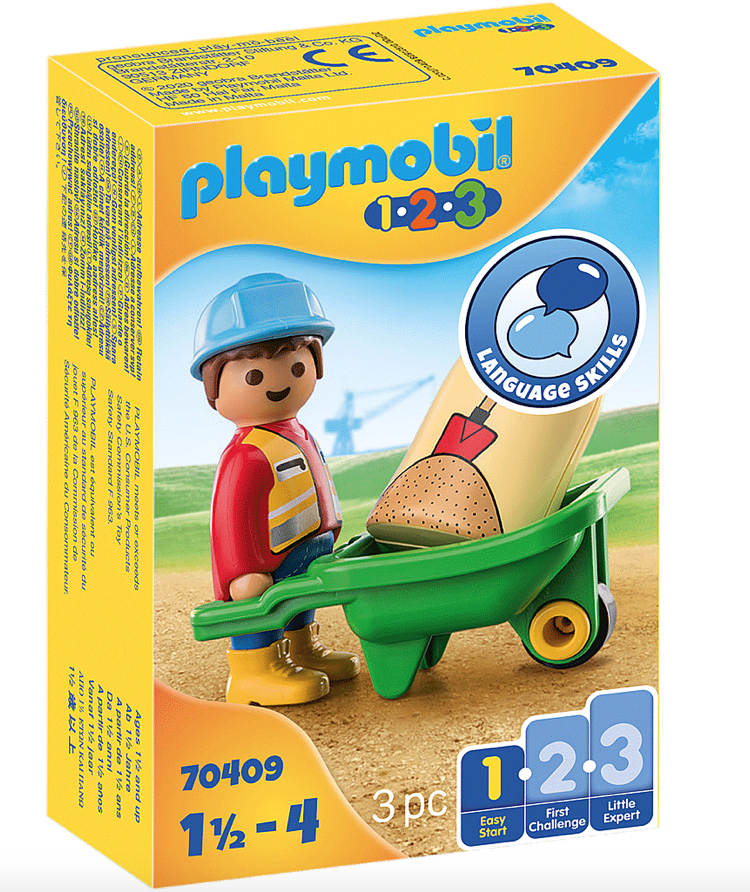 ongerustheid elf Misbruik Playmobil 70409 Construction Worker with Wheelbarrow - Playmobil