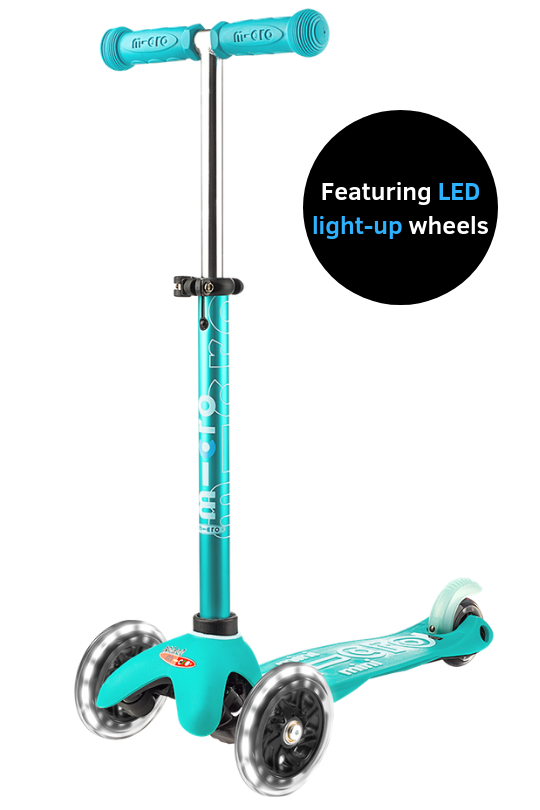 LED Wheels Micro Mini Deluxe Scooter, Aqua - Micro Kickboard
