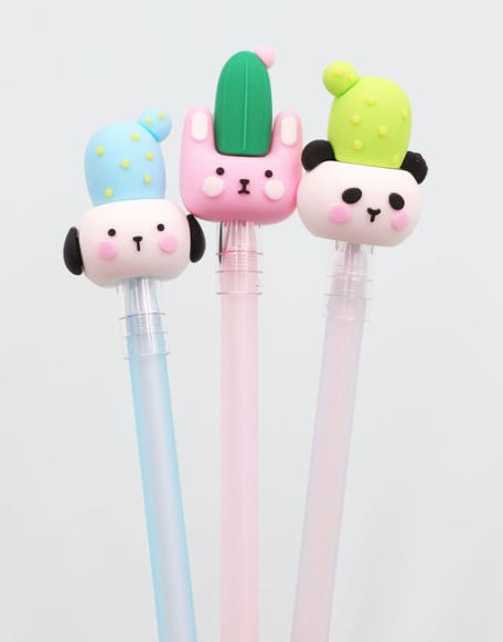 80Pc/Bulk Elegant Cute Pens Cactus Aesthetic Fancy Kawaii Gel