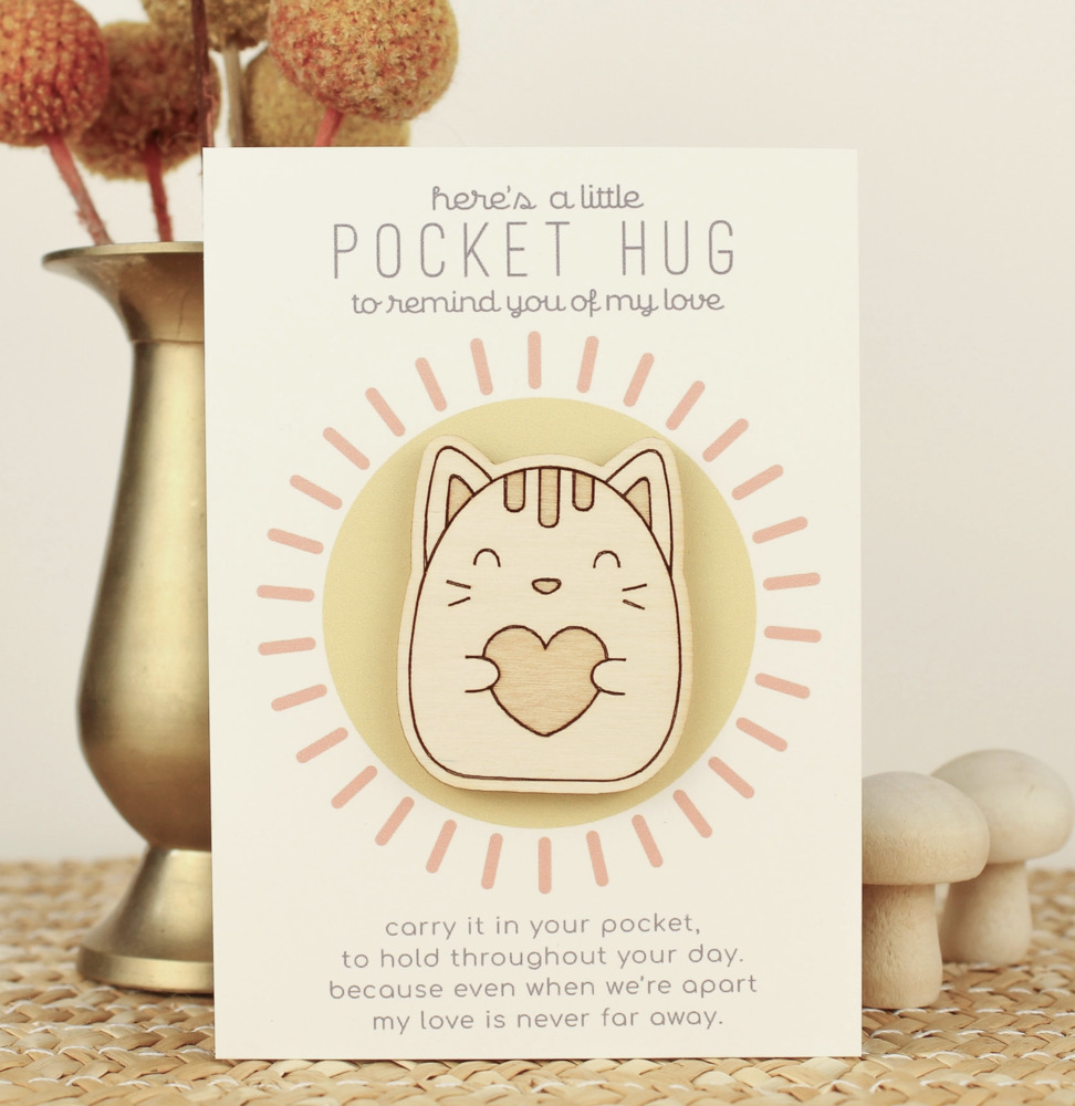 Wooden Pocket Hug Token